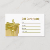 白エレガント金ゴールド美しい贈与証 割引カード (正面)