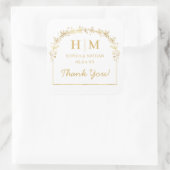 白エレガント金ゴールド花フローラ結婚ズ スクエアシール (バッグ)