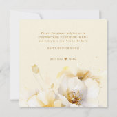 白エレガント金ゴールド花母の日 シーズンカード (裏面)