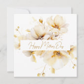 白エレガント金ゴールド花母の日 シーズンカード (正面)