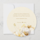 白エレガント金ゴールド花母の日 シーズンカード (裏面)