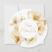 白エレガント金ゴールド花母の日 シーズンカード (正面)