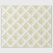 白エレガント金ゴールド蓮の花模様 ラッピングペーパー (フラット)