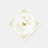 白エレガント金ゴールド薬学学校卒業 スタンダードカクテルナプキン (角)