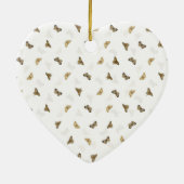 白エレガント金ゴールド蝶 セラミックオーナメント (裏面)