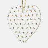 白エレガント金ゴールド蝶 セラミックオーナメント (左)