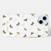白エレガント金ゴールド蝶 Case-Mate iPhoneケース (裏面 (横))