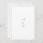 白エレガント金ゴールド銀グリッターグラム結婚ズ 招待状 (裏面)