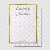 白エレガント金ゴールド黒のスクリプト名Bride Groom ベラム紙招待状 (オフセット (招待状))