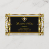白エレガント金ゴールド黒 名刺 (正面)