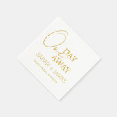 白エレガント金ゴールド1日リハーサル遠くにディナー スタンダードカクテルナプキン (角)