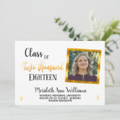 白エレガント金ゴールド2フォトトレンディー卒業パーティー 招待状 (スタンド正面)