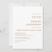 白エレガント金ゴールド50周年記念 招待状 (正面)