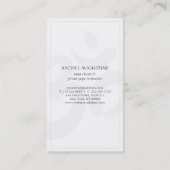 白エレガント金ホイルロータスヨガインストラクター 名刺 (裏面)