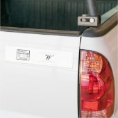 白エレガント銀の結婚水瓶ラベル バンパーステッカー (トラック上)