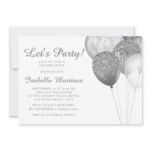 白エレガント銀グリッターバルーン甘い16