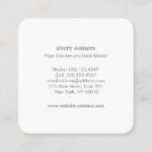 白エレガント銀蓮の花フローラ曼荼羅 スクエア名刺 (裏面)