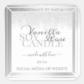 白エレガント銀製品の包装ラベル スクエアシール (正面)