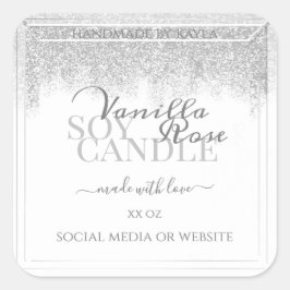 白エレガント銀製品の包装ラベル スクエアシール