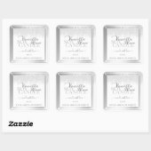 白エレガント銀製品の包装ラベル スクエアシール (シート)