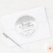 白エレガント銀製品の包装ラベル ラウンドシール (封筒)