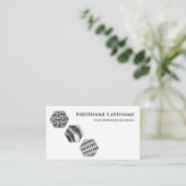 白エレガント鋼ミニマル金属専門家 名刺 (スタンド正面)