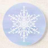 白エレガント雪の結晶 コースター (正面)