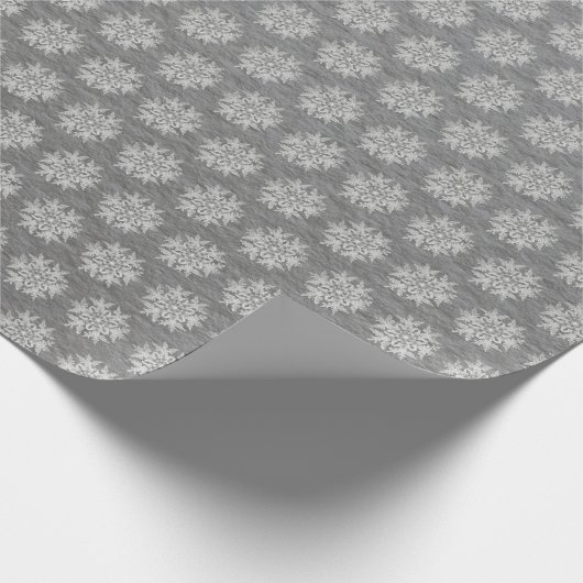 白エレガント雪片ミニマル ラッピングペーパー (角)