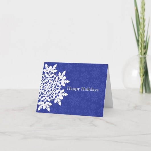 白エレガント雪片（真夜中） カード (正面)