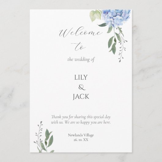 白エレガント青あじさい プログラム (正面)