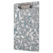 白エレガント青の大理石 クリップボード (左)