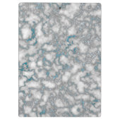 白エレガント青の大理石 クリップボード (裏面)