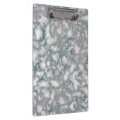 白エレガント青の大理石 クリップボード (右)