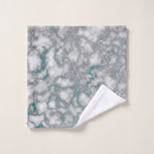 白エレガント青の大理石 バスタオルセット (ウォッシュタオル)