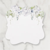 白エレガント青フローラ結婚の感謝 フェイバータグ (裏面)