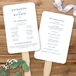 白エレガント青結婚式 ハンドファン