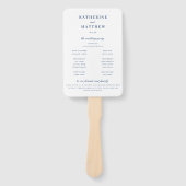 白エレガント青結婚式 ハンドファン (正面)