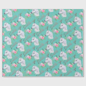 白エレガント馬かわいい誕生日ガール女性のカーボーイ ラッピングペーパー (フラット)