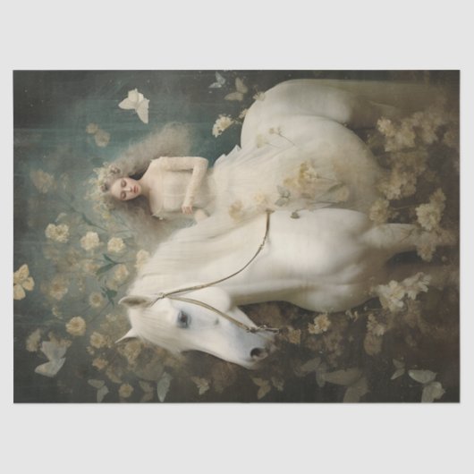 白エレガント馬の切り離 薄葉紙 (正面)