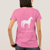 白エレガント馬カスタマイズ可能文字 Tシャツ (裏面)