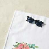 白エレガント馬ボホフローラ ビーチタオル (インサイチュ)