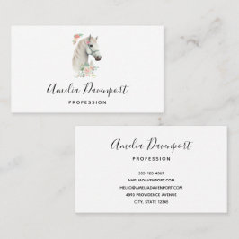 白エレガント馬ボホフローラ 名刺