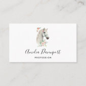 白エレガント馬ボホフローラ 名刺 (正面)