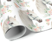 白エレガント馬房穂花柄 ラッピングペーパー (ロールコーナー)