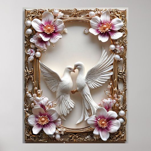 白エレガント鳩の場面 ポスター (正面)