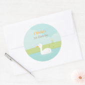 白エレガント鴨春池装飾シール ラウンドシール (封筒)