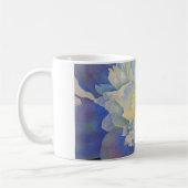 白エレガント黄桃色フローラ水色 コーヒーマグカップ (左)