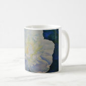 白エレガント黄桃色フローラ水色 コーヒーマグカップ (正面右)