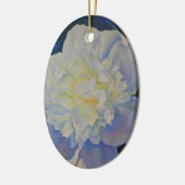 白エレガント黄桃色フローラ水色 セラミックオーナメント (左)