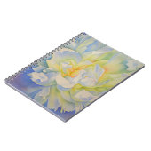 白エレガント黄桃色フローラ水色 ノートブック (左側)